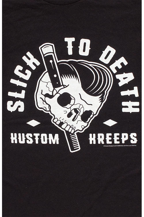 Kustom Kreeps Mens Slick To Death T-Shirt Clothing 2 Kustom Kreeps Mens Slick To Death T-Shirt Clothing