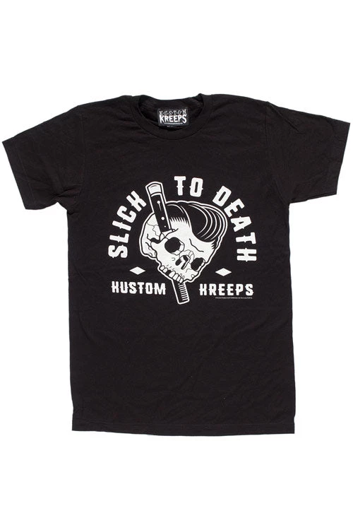Kustom Kreeps Mens Slick To Death T-Shirt Clothing 1 Kustom Kreeps Mens Slick To Death T-Shirt Clothing