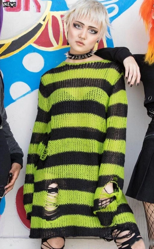 Killstar Slimer Punk Knit Sweater Black And Lime New Arrivals And Restocks 2 Killstar Slimer Punk Knit Sweater Black And Lime New Arrivals And Restocks