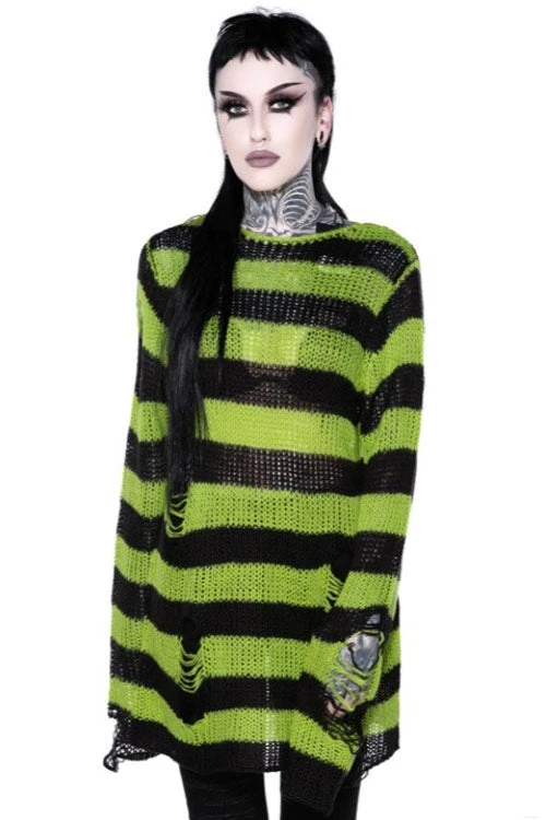 Killstar Slimer Punk Knit Sweater Black And Lime New Arrivals And Restocks 1 Killstar Slimer Punk Knit Sweater Black And Lime New Arrivals And Restocks