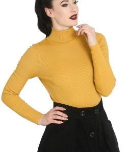 New Arrivals And Restocks Hell Bunny Spiros Top In Mustard