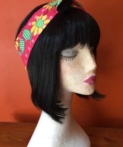 Kitty Deluxe Reversible Wired Headband In Colourful Sunflower Print & Black Accessories