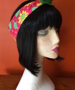 Kitty Deluxe Reversible Wired Headband In Colourful Sunflower Print & Green Accessories