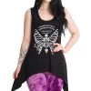 Banned Skeleton Wings Asymmetric Hem Top With Back Cut Outs Ouija Skulls Butterfly New Arrivals And Restocks