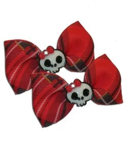 Kitty Deluxe Tartan Bow Pair Winter