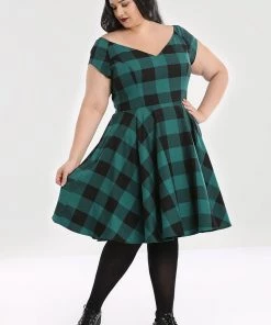 Winter Hell Bunny Teen Spirit Mid Dress In Green