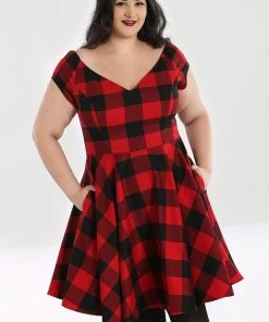 Hell Bunny Teen Spirit Mid Dress In Red Winter