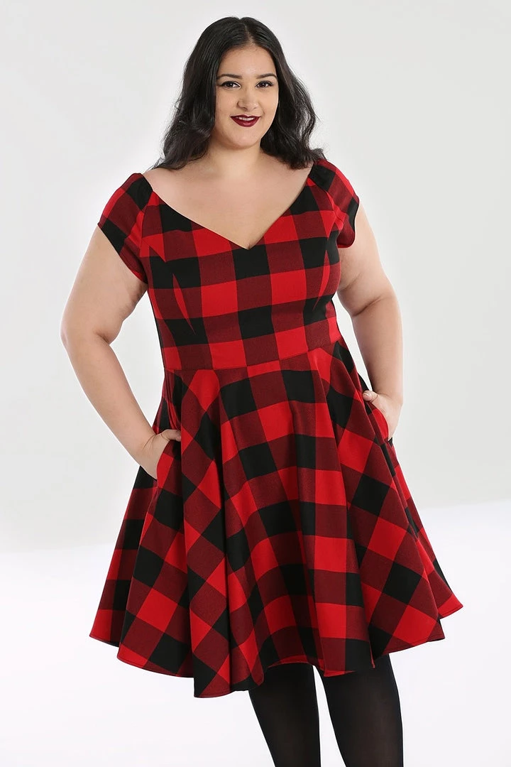 Hell Bunny Teen Spirit Mid Dress In Red Winter 2 Hell Bunny Teen Spirit Mid Dress In Red Winter