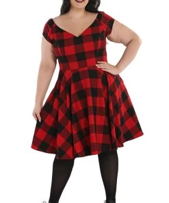 Hell Bunny Teen Spirit Mid Dress In Red Winter