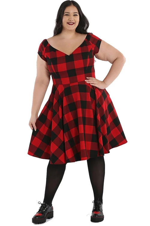 Hell Bunny Teen Spirit Mid Dress In Red Winter 1 Hell Bunny Teen Spirit Mid Dress In Red Winter