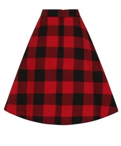 Hell Bunny Teen Spirit Mid Skirt In Red Winter