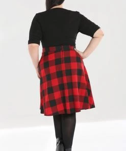 Hell Bunny Teen Spirit Mid Skirt In Red Winter