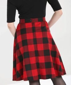 Hell Bunny Teen Spirit Mid Skirt In Red Winter