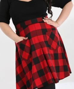 Hell Bunny Teen Spirit Mid Skirt In Red Winter