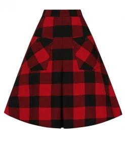Hell Bunny Teen Spirit Mid Skirt In Red Winter