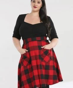 Hell Bunny Teen Spirit Mid Skirt In Red Winter