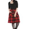 Hell Bunny Teen Spirit Mid Skirt In Red Winter