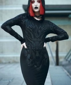 Killstar Untamed Hooded Dress Winter