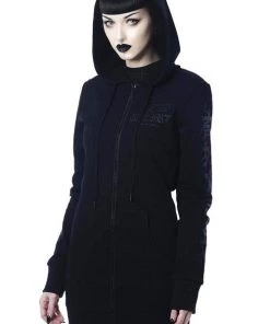 Winter Killstar Weirdo Hooded Dress In Black