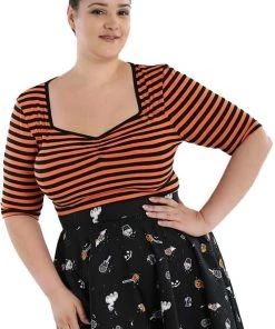 Hell Bunny Warlock Top In Orange And Black