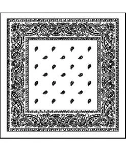 Kitty Deluxe Cotton Bandana In White Paisley