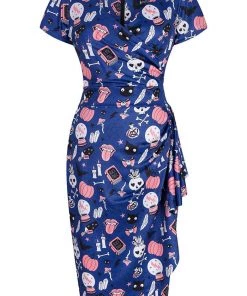 Lady Vintage Elsie Dress In Black Magic