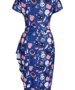 Lady Vintage Elsie Dress In Black Magic