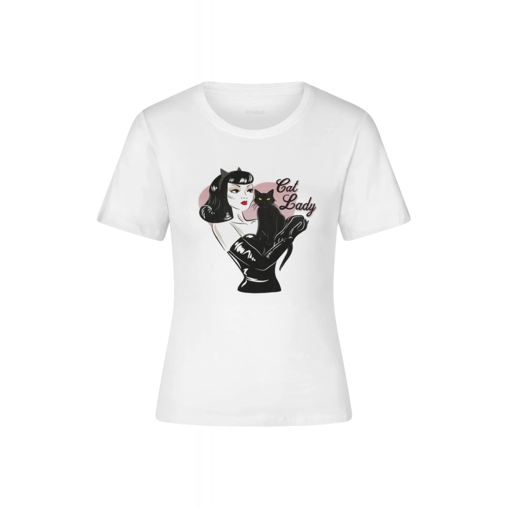 Clothing Collectif Cat Lady T-Shirt In White 2 Clothing Collectif Cat Lady T-Shirt In White