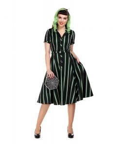 Clothing Collectif Caterina Swing Dress In Witch Stripes