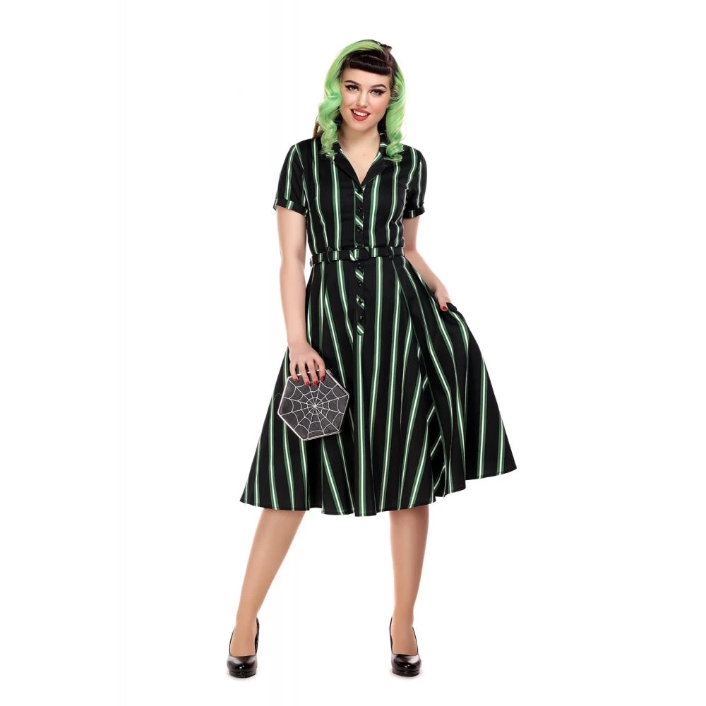 Clothing Collectif Caterina Swing Dress In Witch Stripes 2 Clothing Collectif Caterina Swing Dress In Witch Stripes