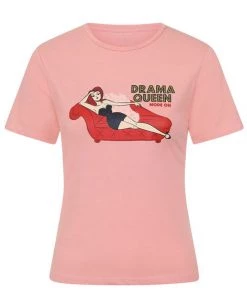 Clothing Collectif Drama Queen T-Shirt In Pink