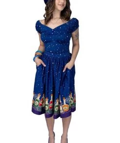 Collectif Jasmine Swing Skirt In Magic Potions Clothing