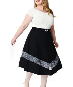 Timeless London Batwing High Waisted Midi Skirt Clothing