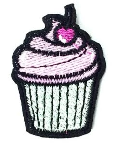 Kitty Deluxe Iron On Patch Of Mini Cupcake