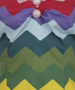 Collectif Dolores Top In Chevron Rainbow