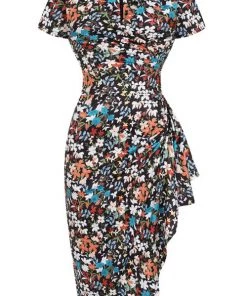 Lady Vintage Elsie Dress In Twilight Floral