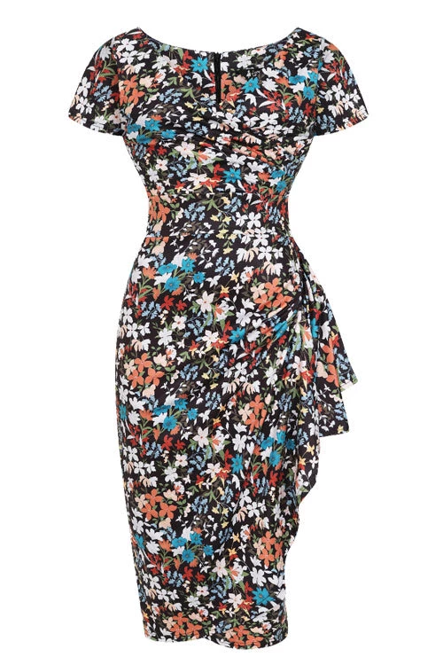 Lady Vintage Elsie Dress In Twilight Floral 1 Lady Vintage Elsie Dress In Twilight Floral