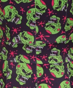 Lady Vintage Elsie Dress In Green Skull