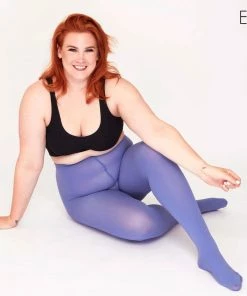 New Arrivals And Restocks Pamela Mann Hosiery Curvy Super-Stretch 50 Denier Tights In Grape Periwinkle