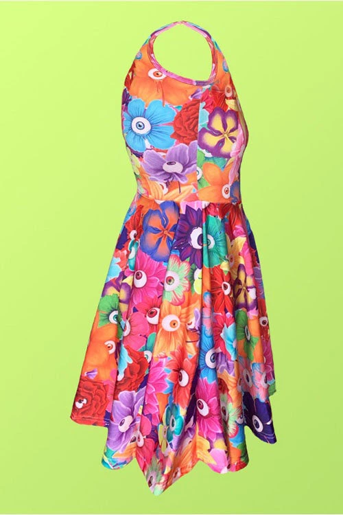 Offend My Eyes Eyeball Flowers Skater Dress 2 Offend My Eyes Eyeball Flowers Skater Dress