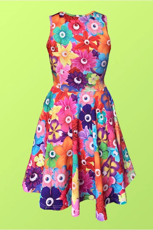 Offend My Eyes Eyeball Flowers Skater Dress 3 Offend My Eyes Eyeball Flowers Skater Dress