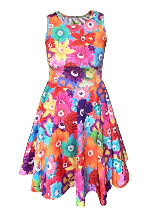 Offend My Eyes Eyeball Flowers Skater Dress 1 Offend My Eyes Eyeball Flowers Skater Dress
