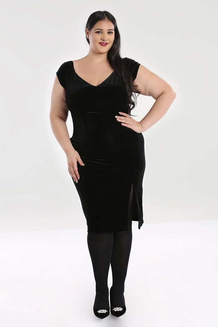 Winter Hell Bunny Film Noir Stretch Velvet Pencil Dress Red Carpet Glamour 2 Winter Hell Bunny Film Noir Stretch Velvet Pencil Dress Red Carpet Glamour