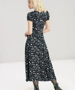 Hell Bunny Hello Goodbye Dress Maxi Ouija Halloween Print Winter
