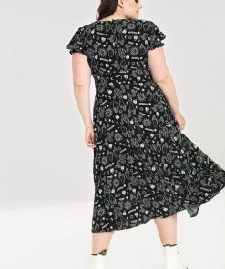 Hell Bunny Hello Goodbye Dress Maxi Ouija Halloween Print Winter