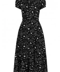 Hell Bunny Hello Goodbye Dress Maxi Ouija Halloween Print Winter