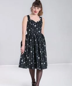 Clothing Hell Bunny Belle 50's Dress Snowflake Christmas Print