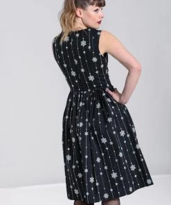 Clothing Hell Bunny Belle 50's Dress Snowflake Christmas Print