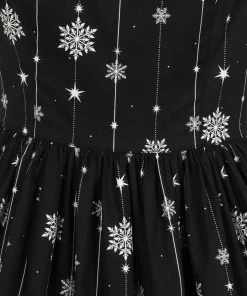 Clothing Hell Bunny Belle 50's Dress Snowflake Christmas Print