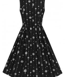 Clothing Hell Bunny Belle 50's Dress Snowflake Christmas Print